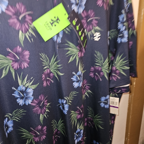 Izod Trick Shot Printed Fashion Polo Shirt, Hawaiian Style, Men's XXL - Picture 6 of 12
